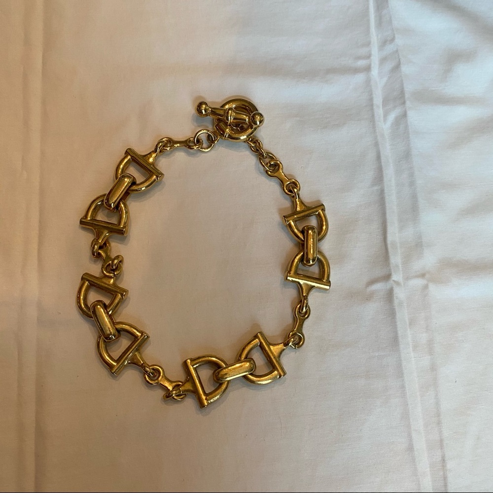 VINTAGE stirrup inspired gold choker necklace